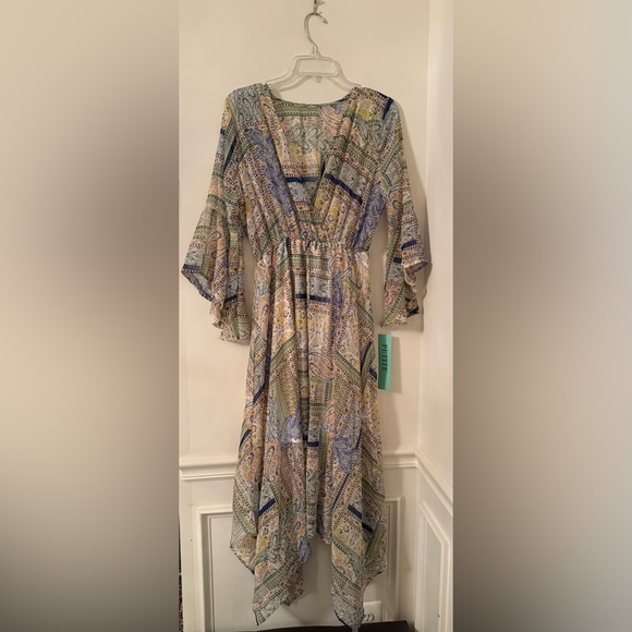 Dresses & Skirts - Women’s Multicolor Paisley Maxi Dress Bohemian Bell Sleeves